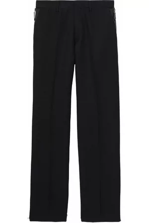 Burberry Men Formal Pants - Mens Silk Satin Side Stripes Wool Silk Classic-Fit Tailored Trousers, Brand Size 52 (Waist Size 35.8'')