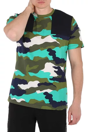 Moncler Men Short Sleeved T-Shirts - Mens Camouflage-Print Short Sleeve T-Shirt, Size XX-Large