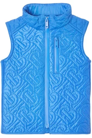 Burberry Accessories - Kids Cobalt TB Monogram Quilted Gilet Vest, Size 12M