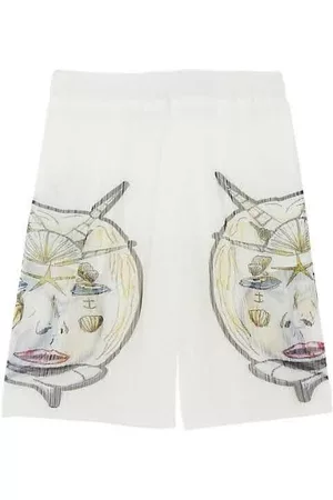 Burberry Men Shorts - Marine Sketch Sheer Plisse Shorts, Size Medium