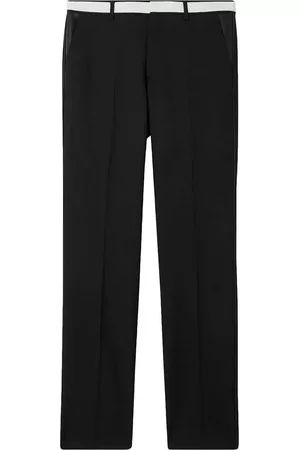 Burberry Men Formal Pants - Mens Classic Fit Lambskin Detail Wool Tailored Trousers, Brand Size 52 (Waist Size 35.8')