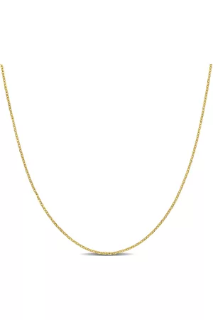 Amour Necklaces - 0.8mm Curb Link Chain Necklace in 10k Yellow Gold - 18 in