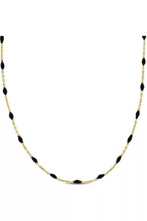 Amour Necklaces - Enamel Station Necklace in 14K Yellow Gold