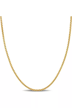 Amour Necklaces - 1.6mm Hollow Round Box Chain Necklace in 10k Yellow Gold - 16 in