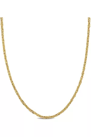 Amour Necklaces - 1.9mm Diamond Cut Singapore Chain Necklace in 10k Yellow Gold- 16 in