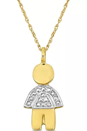 Amour Boys Necklaces - Golden Boy Pendant with Chain in 14k Yellow Gold - 17 in
