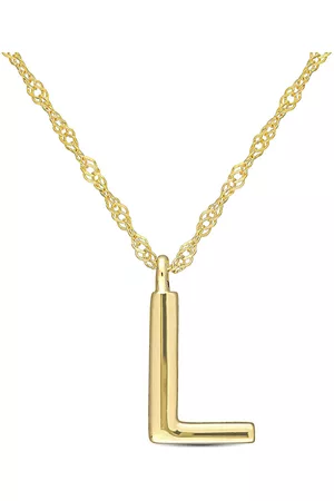 Amour Necklaces - Intial ''L'' Pendant with Chain in 14k Yellow Gold