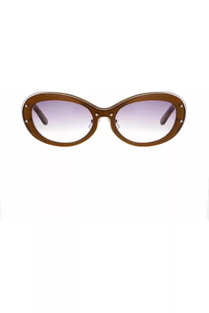 YOHJI YAMAMOTO Sunglasses - X Linda Farrow Grey Gradient Oval Unisex Sunglasses YYH DRAGONFLY-C2