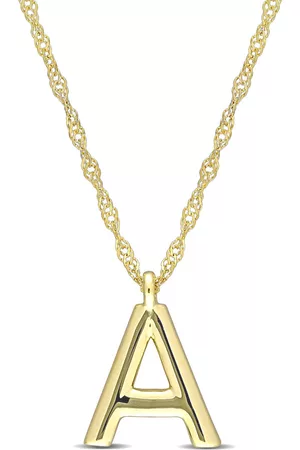 Amour Necklaces - Intial ''A'' Pendant with Chain in 14k Yellow Gold