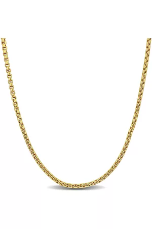 Amour Necklaces - 1.6mm Hollow Round Box Link Chain Necklace in 14k Yellow Gold - 18 in