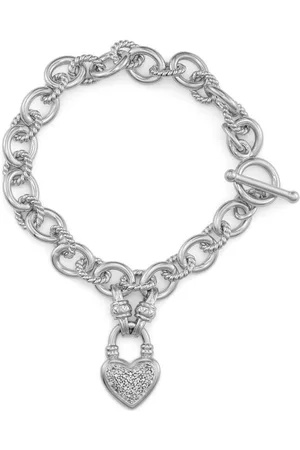 Diamond Muse Women Chain Bracelets - 1/4 Carat Diamond, Pave-Set Sterling Silver Round Chain link Diamond Bracelet (Diamond Quality I-J, I2-I3)
