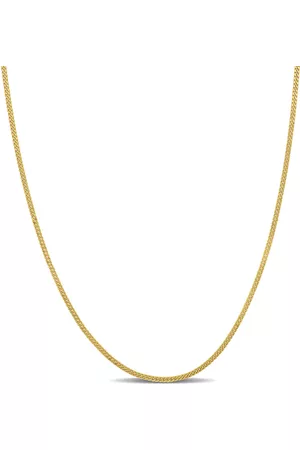 Amour Necklaces - 1mm Diamond Cut Flat Curb Link Chain Necklace in 14k Yellow Gold- 16 in