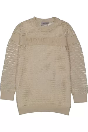 Moncler Girls Sweater Dresses - Girls Abito Tricot Mesh Sweater Dress, Size 8Y