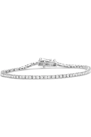 Haus of Brilliance Women Tennis Bracelets - 10K White Gold 2.0 Cttw Prong Set Round-Cut 7.25'' Classic Lab Grown Diamond Tennis Bracelet (G-H Color, VS2-SI1 Clarity)