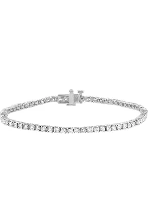 Haus of Brilliance Women Tennis Bracelets - 14K White Gold 2 cttw 4-Prong Set Lab Grown Brilliant Round Cut Diamond 7'' Tennis Bracelet (G-H Color, SI1-SI2 Clarity)