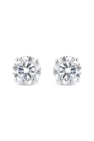 Haus of Brilliance Women Earrings - 14K White Gold 3.0 Cttw 4-Prong Set Brilliant Round-Cut Solitaire Lab Grown Diamond Screwback Stud Earrings (G-H Color, VS2-SI1 Clarity)