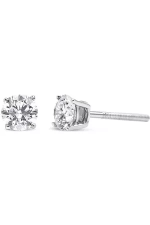 Haus of Brilliance Women Earrings - 14K White Gold 1/2 Cttw 4-Prong Set Lab Grown Solitaire Diamond Push Back Stud Earrings (F-G Color, VS2-SI1 Clarity)