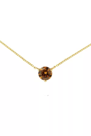 Haus of Brilliance Women Necklaces - 14K Yellow Gold 1/2 Cttw Martini Set Lab Grown Yellow Diamond Solitaire 18'' Pendant Necklace (Yellow Color, VS2-SI1 Clarity)