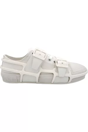 Burberry Men Low Top & Lifestyle Sneakers - Mens Vers Cotton And Leather Belted Low-Top Sneakers, Brand Size 40 (US Size 7)