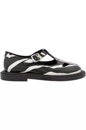 Burberry Women Shoes - Ladies Hannie Zebra Leather T-bar Shoes, Brand Size 35.5 ( US Size 5.5 )