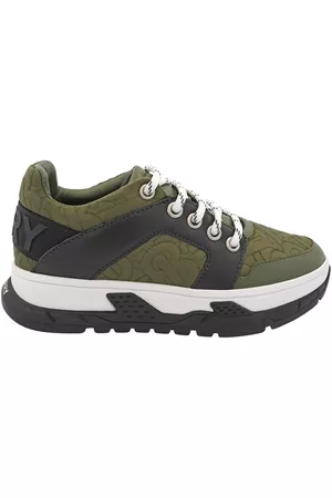 Burberry Sneakers - Kids Caper Green Monogram Quilted Trainers, Brand Size 33 (1.5 Little Kids)