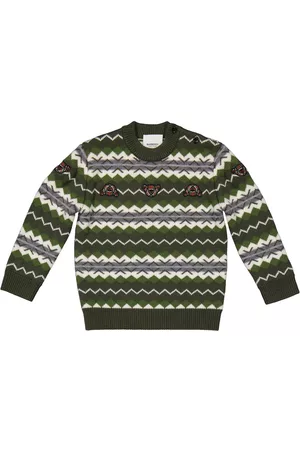 Burberry Boys Sweaters - Boys Moss Fair Isle And Thomas Bear Wool Sweater, Size 2Y