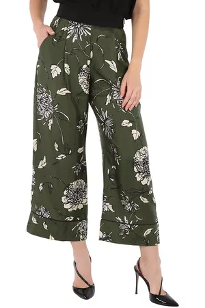 Moncler Women Pants - Ladies Floral Silk Pants, Brand Size 42 (Small)
