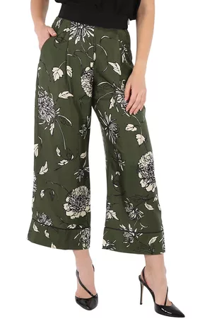 Moncler Women Pants - Ladies Floral Silk Pants, Brand Size 44 (Medium)