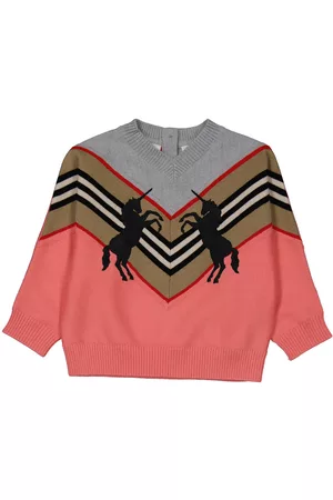 Burberry Girls Sweaters - Girls Peach Nadie Unicorn Sweater, Size 12M