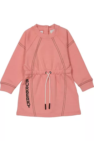 Burberry Baby Dresses - Peach Logo-Print Sweatshirt Dress, Size 2Y
