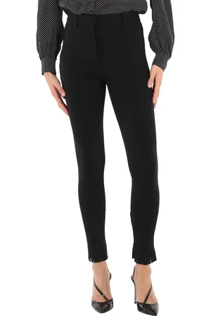 Burberry Ladies Black Fringed Hem Trousers, Size 8 (US Size 6)