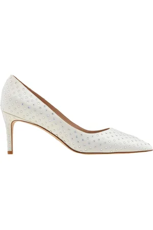 Stuart Weitzman Ladies White Forever Crystal 75 Pumps, Brand Size 37 ( US Size 6.5 )