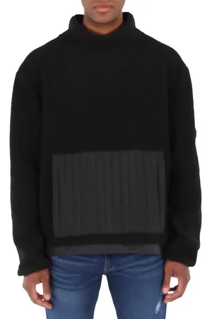Rains Mens Black High Neck Fleece Sweater, Size XX-Small/X-Small