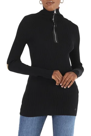 Moncler Ladies Black Ciclista Tricot Cotton Blend Turtleneck Jumper, Size X-Small