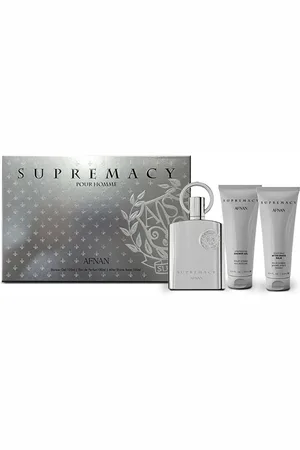 Afnan Mens Supremacy Silver Gift Set Fragrances 6290171073178