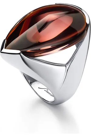 Baccarat RING MEDIUM SILVER RED CRYSTAL IRIDESCENT