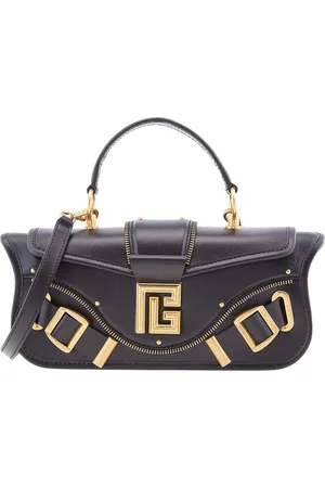 Balmain Black Leather Blaze Clutch Bag