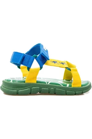 Kenzo Boys Colour-Block Embossed-Logo Touch-Strap Sandals, Brand Size 32 (1 Little Kids)