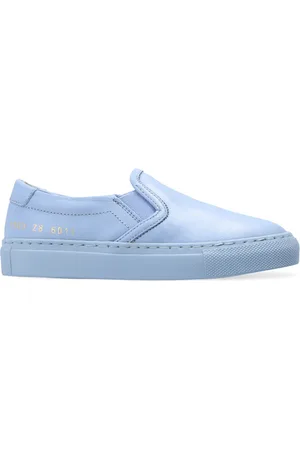COMMON PROJECTS Kids Blue Leather Slip On Sneakers, Brand Size 31 (13.5 Little Kids)