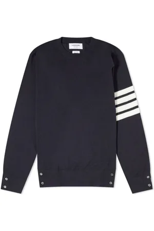 Thom Browne Navy 4-Bar Wool Pullover, Brand Size 1 (Small)
