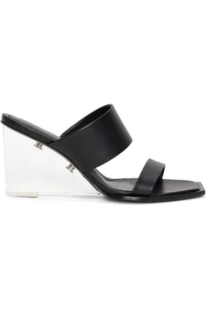Alexander McQueen Black Shard Leather Sandals, Brand Size 35 ( US Size 5 )