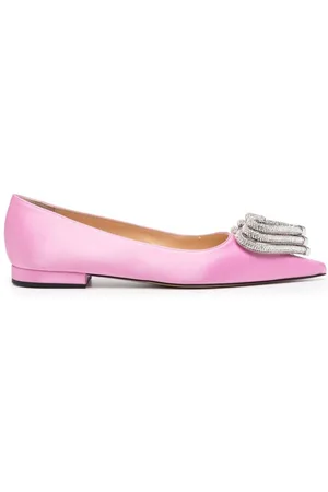 Mach & Mach Triple Heart Satin Ballerina Shoes, Brand Size 36 ( US Size 6 )