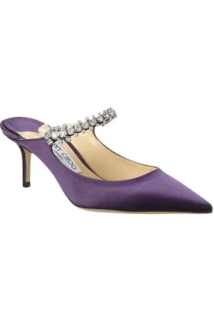 Jimmy Choo Bing 65 Cassis Satin Mules, Brand Size 35 ( US Size 5 )