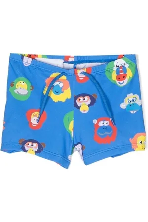 Stella McCartney Kids Graphic-Print Swim Shorts, Size 9M