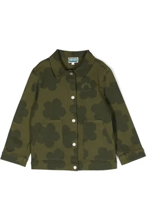 Kenzo Floral-Print Denim Jacket, Size 10Y