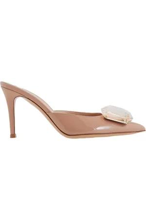 Gianvito Rossi Peach Jaipur 85 Mules, Brand Size 36 ( US Size 6 )
