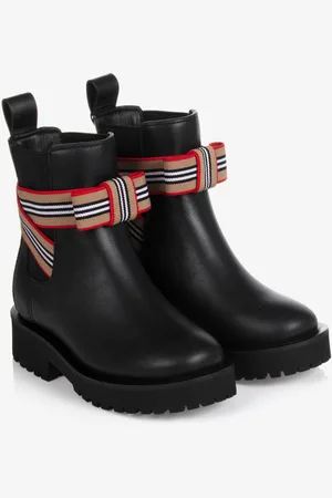 Burberry Kids Dearington Check Chelsea Boots, Brand Size 27 (US 9.5 Kids)
