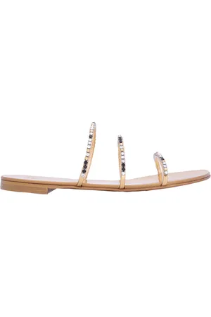 Giuseppe Zanotti Ladies Gold Dark Colorful Rhinestone-Embellished Sandals, Brand Size 35 ( US Size 5 )