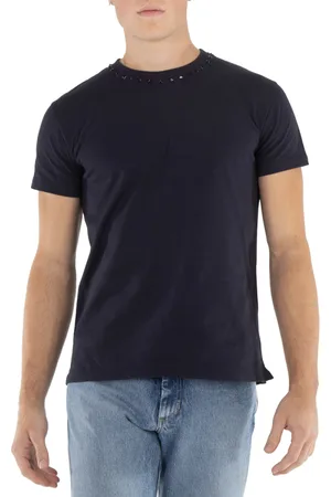 VALENTINO Garavani Rockstud Untitled T-Shirt In Navy, Size Large
