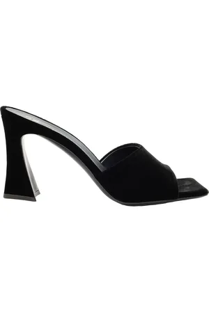 Giuseppe Zanotti Black Solhene Velvet-Effect Mules, Brand Size 35 ( US Size 5 )